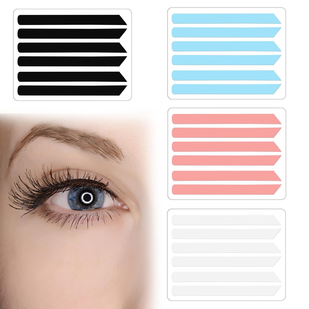 24 Pcs Lash Lift Ribbon Kit, Soft Pads Rods Reusable Perm Ribbon Eyelash Lifting Compensator, Silicone Lash Lift Pads Lash Lift Tool, Eyelash Tapes Makeup Beauty Tool for Eyelashes Lifting (4 Colors)