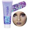 Go Ho Mermaid Purple Face Body Glitter Gel,Holographic Purple Hair Glitter,Mardi Gras Outfit for Women Kids,Chunky Sequins Glitters for Eye Lip Nails,Festival Rave Accessories view 1