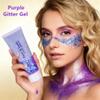Go Ho Mermaid Purple Face Body Glitter Gel,Holographic Purple Hair Glitter,Mardi Gras Outfit for Women Kids,Chunky Sequins Glitters for Eye Lip Nails,Festival Rave Accessories view 4