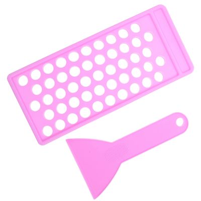 1 Set Lipstick Mold Makeup Stuff Lip Balm Holder Cosmetic Tray Lip Balm Tray and Spatula Makeup Lip Gloss Makeup Kit Pill Kit DIY Manual Pp Purple