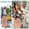 AROUS 5 in 1 Rolling Makeup Train Case Cosmetology Case on Wheels Large Cosmetic Organizer Travel Cart for Hairstylist Artist Nail Beauty Salon Barber,Gold view 2