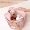 DAPOWER Travel Toiletry Bag for Women, Matte Translucent Shower Bag with Handy Handle, Makeup Cosmetic Organizer Bag for Travel Toiletries Accessories (Pink) view 2