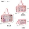 DAPOWER Travel Toiletry Bag for Women, Matte Translucent Shower Bag with Handy Handle, Makeup Cosmetic Organizer Bag for Travel Toiletries Accessories (Pink) view 3