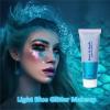 Go Ho Light Blue Face Body Glitter Gel,Blue Mermaid Face Paint Makeup,Holographic Chunky Sequins Glitters for Eye Lip Hair,Halloween Costumes Festival Rave Accessories,52g view 3