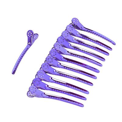 12pcs Hair Styling Clips, Hair Clips for Styling, Duckbilled Clip Steel Hairdressing Hairstyle Pin Salon Hair Grips for Hair Salon Barber Shop Styling and Sectioning (Color : #2)