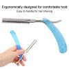 , Men's, Straight Edge Blade Holder Salon Folding Instructions Blade Holder Rack Male face Cleaning Tool for a Precise Wet Shave view 2