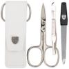 3 Swords Germany - brand quality 3 piece manicure pedicure grooming kit set for professional nail care scissors file genuine leather case in gift box, Made in Solingen Germany view 1