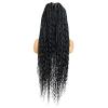 PIB 32" - Single Full Lace Braid Wig  Boho Box Braided Wig Square Parted, Knotless Braided Wigs for Black Women, Synthetic Lace Wigs with Natural Baby Hair (1, Jet Black) view 1