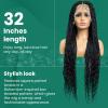 PIB 32" - Single Full Lace Braid Wig  Boho Box Braided Wig Square Parted, Knotless Braided Wigs for Black Women, Synthetic Lace Wigs with Natural Baby Hair (1, Jet Black) view 2