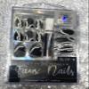 Pretty Woman Faux Nails with pink glue nail and 24 nails BLACK WHITE MARBLE view 1