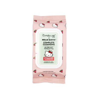 The Crme Shop Hello Kitty Complete Cleansing Wipes, Hydrating Watermelon Facial Cleanser Wipes, Korean Face Wipes