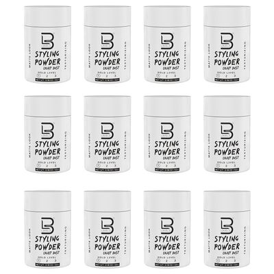 L3 Level 3 Travel Styling Powder - Small 0.18 oz for Travel - Natural Look Mens Powder - Sample Styling Powder (12, White)