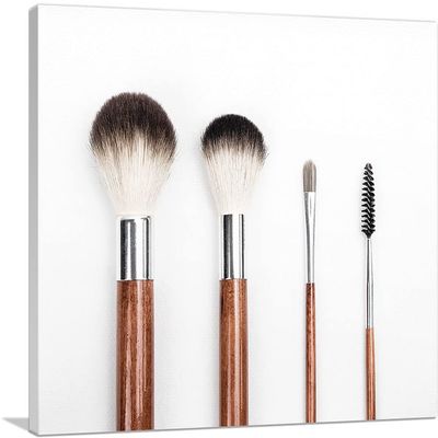 ARTCANVAS Brushes In Make Up Fashion Glam Studio Salon Canvas Art Print Stretched Framed Painting Picture Poster Giclee Wall Decor - 18" x 12" (0.75" Deep)