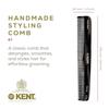 Kent 6T Black Graphite Fine Tooth and Wide Tooth Hair Comb, Handmade Styling Comb for Hair Care, Barber Combs, Beard Combs For Men, Styling Grooming for Men, Women and Kids view 2