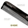 Kent 6T Black Graphite Fine Tooth and Wide Tooth Hair Comb, Handmade Styling Comb for Hair Care, Barber Combs, Beard Combs For Men, Styling Grooming for Men, Women and Kids view 3