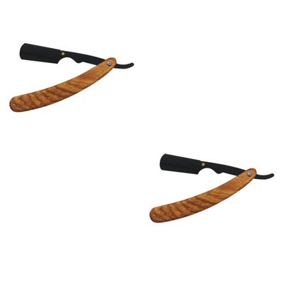 FOMIYES 2pcs Manual Beard Shaver Eyebrow Vintage Barber Holder for Men Smooth Cutting Tool for Facial Hair Grooming Safe and Comfortable Shaving