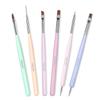 Beetles Gel Polish Nail Art Brushes, 6 Pcs Fingernail Art Design Pens with 2 Pcs 15ml No Wipe Gel Top Coat and Base Coat Set - Shine Finish and Long Lasting, Soak Off view 2