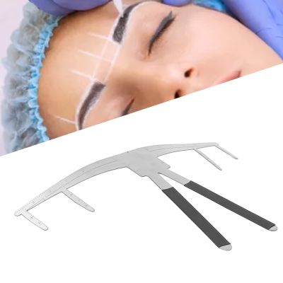 Eyebrow Ruler, Stainless Steel Eyebrow Ruler, Makeup Ruler, Eyebrow Measuring Ruler Lightweight Portable 3 Point Positions