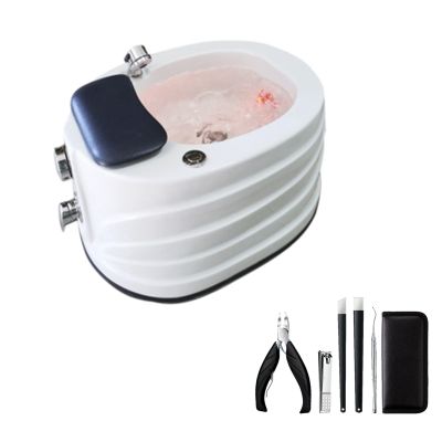 WYOERN Massage Foot Bath Pedicure Bowl Feet Soaking Tub Pedicure Kit Foot Spa with Pedicure Foot Rest Acrylic Foot Bath Foot Basin Foot Chair Spa Massage Foot Bath Barrel (Size : Bath+Pedicure)