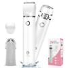 Cayzor Bikini Trimmer and Shaver Kit for Women - 2-in-1 Wet/Dry Electric Body Hair Trimmer Facial Hair Removal Cordless Waterproof Bikini Shaver Razor for Face Lip Chin Pubic Underarm Legs (White) view 1