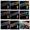 Holographic French Line Nail Foils Transfer Nail Art,10 Roll Wavy Line Fruit Flower Foil Nail Art Stickers Iridescent Nail Foil Transfer Decal Laser Gradient For DIY Manicure Decorations Nail Supplies view 2