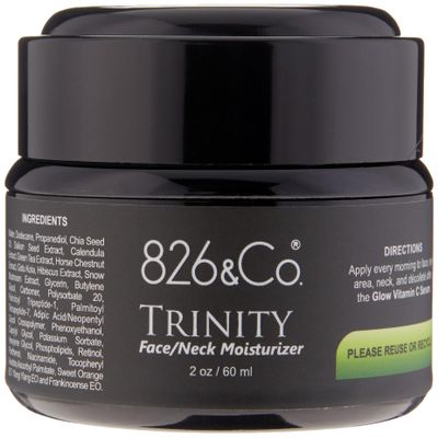 826 & Co. Trinity Face & Neck Hydrating Moisturizer with, Peptides, Snow Mushroom and Centella Asiatica for Skin Protection, Rejuvenation & Fine Lines & Wrinkles 2 Ounce