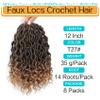 Karida Goddess Locs Crochet Hair 12 Inch, 8 Packs Upgraded Crochet Hair for Black Women, Pre Looped Crochet Faux Locs With Curly Ends (12 Inch (Pack of 8), T27#) view 4