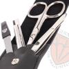 3 Swords Germany - brand quality 3 piece manicure pedicure grooming kit set for professional finger & toe nail care scissors tool genuine leather case in gift box, Made in Solingen Germany (77105) view 3
