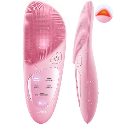 COSLUS Facial Cleansing Brush Silicone Face Scrubber: Waterproof Rechargeable Face Wash Brush, 4 Cleansing Modes, Electric Face Exfoliator for Men Women Cleaning, Exfoliating, Massaging