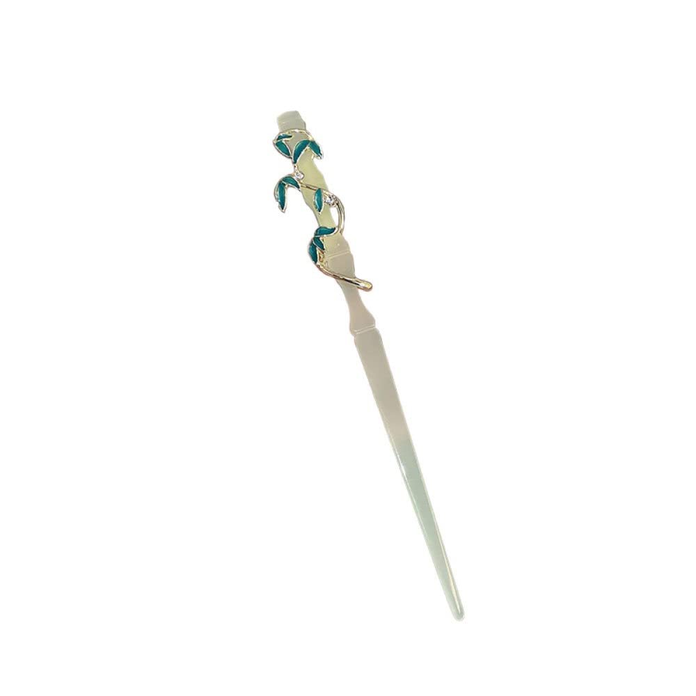 2 Pcs Green Bamboo Knots Hair Pins Stick For Buns Handmade Classical Chopsticks Women Thick Hair Hair Accessories