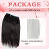 14inch Yaki Coarse Tape Ins Yaki Straight Tape In Hair Extensions Human Hair Black Women 40pcs 100g/Bundle 1Bundle Kinky Straight Tape In Hair Extension Silky-Smooth Invisible Skin Weft Full Head view 4