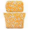 SOIDRAM 2 Pieces Flower Makeup Bag Large Cosmetic Bag Capacity Canvas Mix Travel Toiletry Bag Organizer Cute Makeup Brushes Aesthetic Accessories Storage Bag for Women,Little Flower Mix Yellow view 1