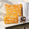 SOIDRAM 2 Pieces Flower Makeup Bag Large Cosmetic Bag Capacity Canvas Mix Travel Toiletry Bag Organizer Cute Makeup Brushes Aesthetic Accessories Storage Bag for Women,Little Flower Mix Yellow view 2