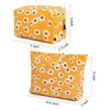 SOIDRAM 2 Pieces Flower Makeup Bag Large Cosmetic Bag Capacity Canvas Mix Travel Toiletry Bag Organizer Cute Makeup Brushes Aesthetic Accessories Storage Bag for Women,Little Flower Mix Yellow view 3