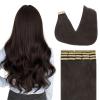 Lashey Tape in Hair Extensions Human Hair Straight Dark Brown Tape in Hair Extensions 14 Inch Natural Remy Human Hair 20pcs 50g/pack for Black Women view 1