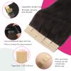 Lashey Tape in Hair Extensions Human Hair Straight Dark Brown Tape in Hair Extensions 14 Inch Natural Remy Human Hair 20pcs 50g/pack for Black Women view 4