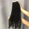 14inch Deep Curly Tape Ins Kinky Curly Tape In Hair Extensions Human Hair Black Women 40pcs 100g/Bundle 1Bundle Kinky Tape In Hair Extension Silky-Smooth Invisible Skin Weft Full Head view 4