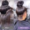 10inch Kinky Coarse Tape Ins Kinky Straight Tape In Hair Extensions Human Hair Black Women 40pcs 100g/Bundle 1Bundle Kinky Tape In Hair Extension Silky-Smooth Invisible Skin Weft Full Head view 4