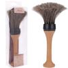 Neck Duster Brush, Barber&Salon Brush to Remove Loose Hair from Neckline and Ears After Haircut, Professional and Home Use, Soft Horse Hair Bristles, Wooden handle view 1
