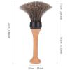 Neck Duster Brush, Barber&Salon Brush to Remove Loose Hair from Neckline and Ears After Haircut, Professional and Home Use, Soft Horse Hair Bristles, Wooden handle view 2
