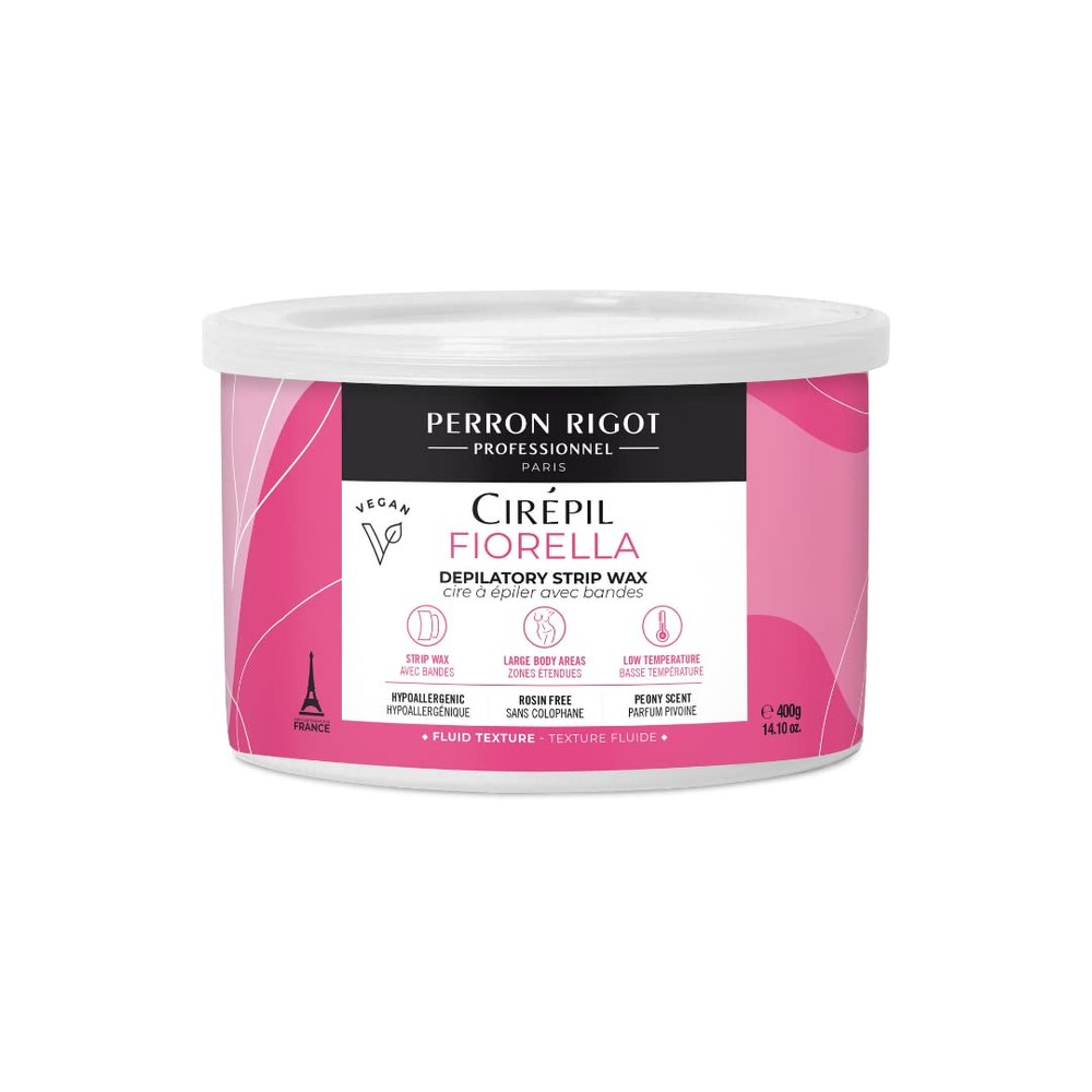 Cirepil - Fiorella - 400g / 14.11 oz Soft Wax Tin - Fresh Peony Scent & Rosin-Free Formula - Beginner-Friendly Strip Wax for Face & Body - Low Temp Refill Tin, Strips Needed