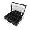 Gdrasuya10 Makeup Travel Train Case with LED Lighted Mirror Cosmetic Storage Organizer Box 3 Adjustable Brightness Makeup Brush Case 9 Partitions Professional Artist Bag with USB Slot(Large) view 3