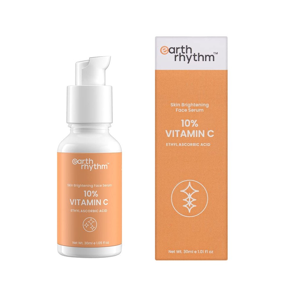 Earth Rhythm 10% Vitamin C Face Serum| Brightens Skin, Provides Glow, Hydrates Skin | Ethyl Ascorbic Acid - 30 ml