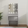 CUMYZO Dressing Table with LED Gray Sonoma 23.6"x15.7"x55.1" Gray 21.3kg/46.86Ib view 1