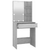 CUMYZO Dressing Table with LED Gray Sonoma 23.6"x15.7"x55.1" Gray 21.3kg/46.86Ib view 4