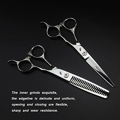 Salon Barber Hair Scissors Set Steel Professional Hairdressing Cutting Shears Thinning Trimmer Styling Tool(Set No Case)