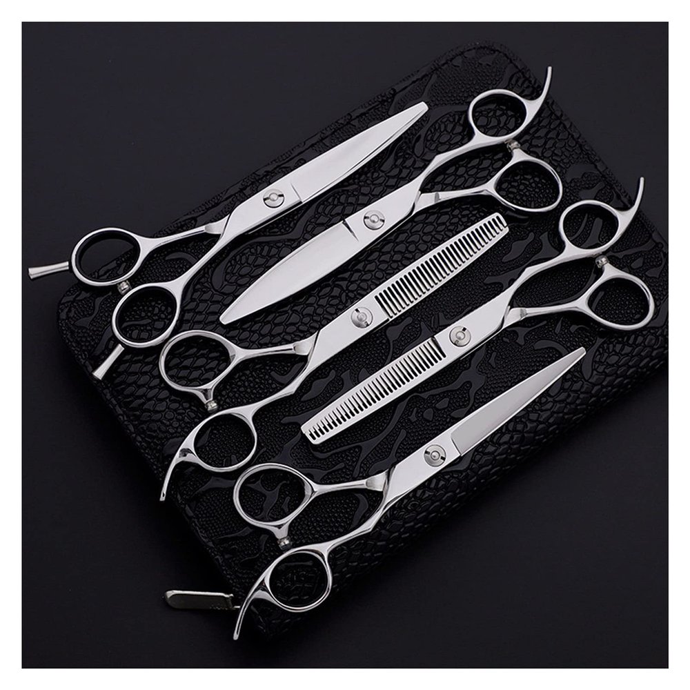6.0 Inch Hairdressing Scissors Set,Five-Piece Barber Scissors Set,5-Piece Barber Set,Household Hairdressing Scissors Set Hair Cutting Shears
