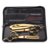 6.0 Inch Golden Hairdressing Tool Set,Scissors,Barber Scissors,Flat Scissors,Bangs Scissors,Tooth Scissors,Thinning Hair Cutting Shears view 2