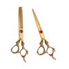6.0 Inch Golden Hairdressing Tool Set,Scissors,Barber Scissors,Flat Scissors,Bangs Scissors,Tooth Scissors,Thinning Hair Cutting Shears view 3