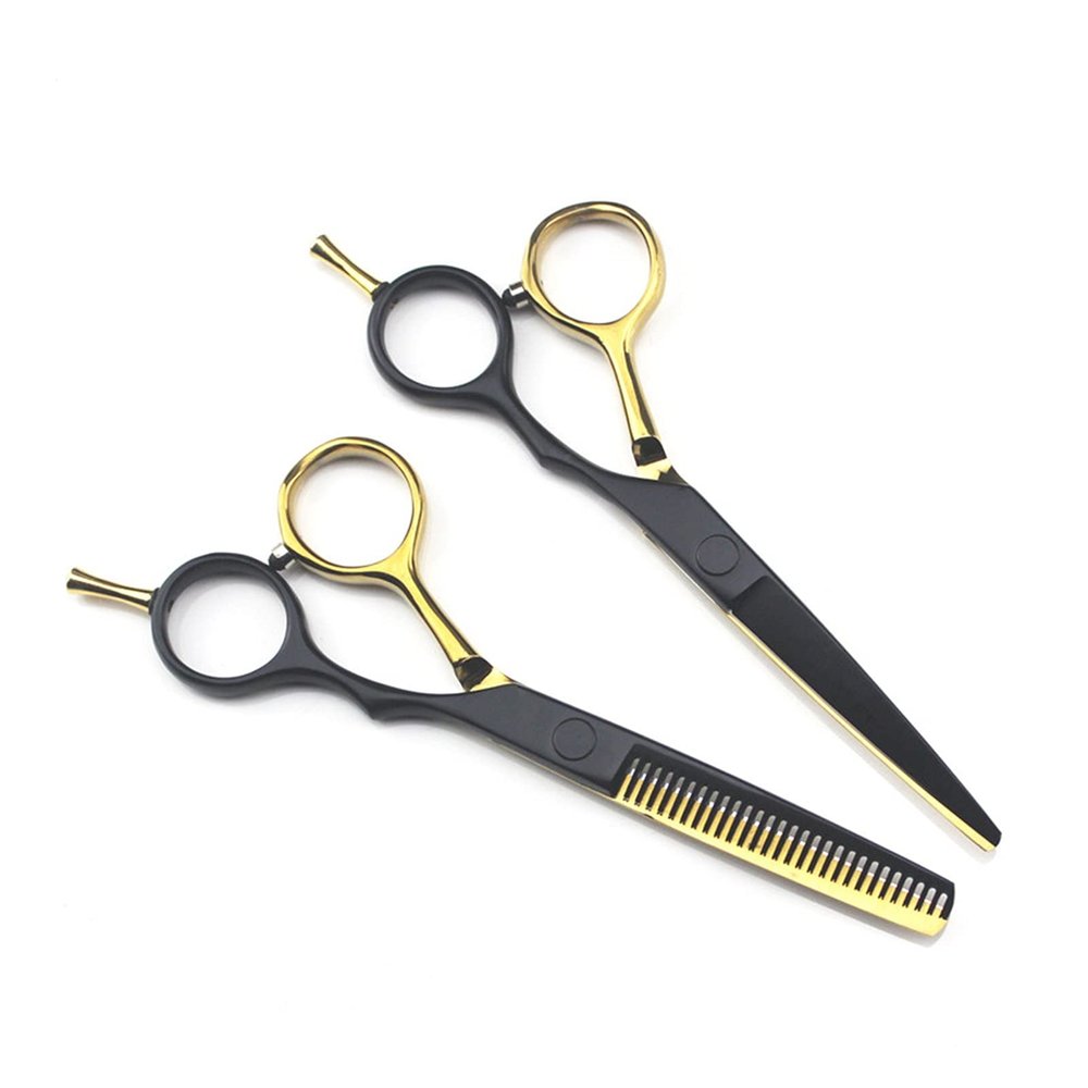 5.5 Inch Barber Scissors Set,Hair Thinning Scissors,Hairdresser Scissors,Household Hair Scissors Hair Cutting Shears(Yellow)